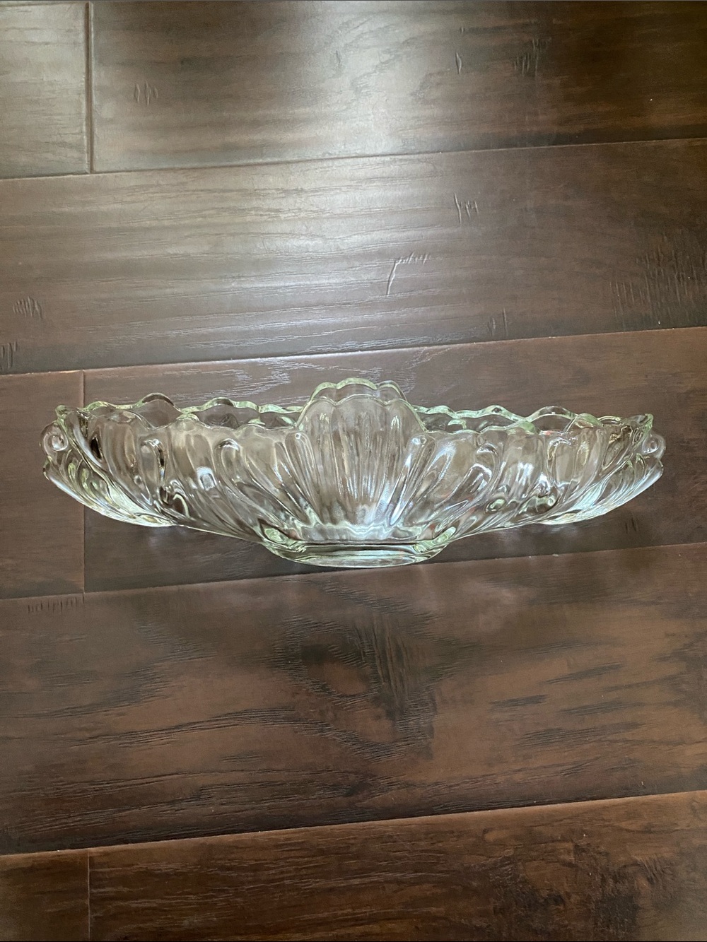 MCM Banana Boat Clear Glass Centerpiece Bowl